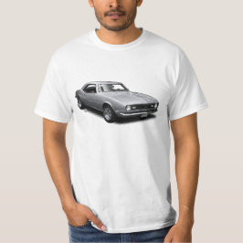 Silbernes Camaro auf weißem T - Shirt