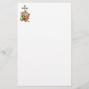 Silbernes christliches Kreuz Briefpapier
