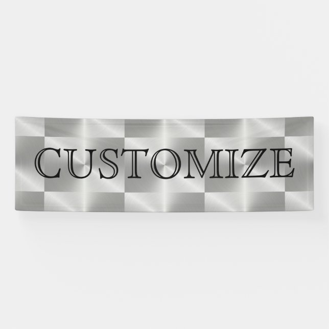Silbernes Chrom-Metallgeometrische moderne Banner (Horizontal)