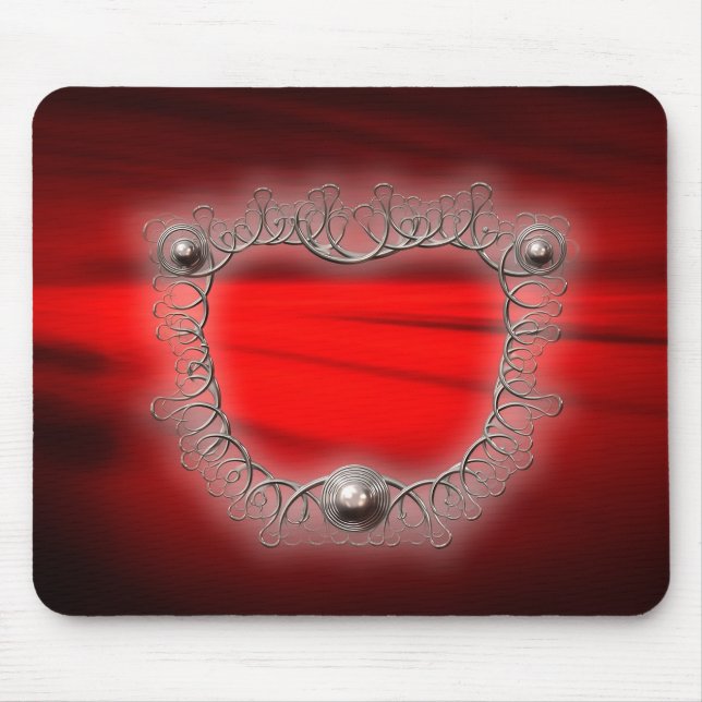 Silbernes Drahtgitter-Mandelbrot-Fraktal Mousepad (Vorne)