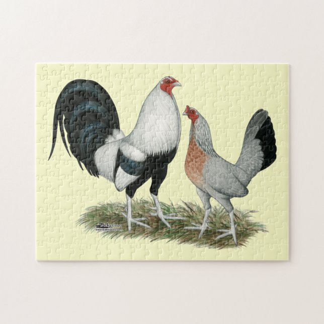 Silbernes Duckwing Gamefowl Puzzle (Horizontal)