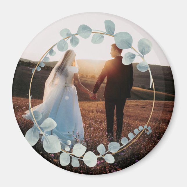 Silbernes Eukalyptus-Foto-Magnet Magnet (Vorne)
