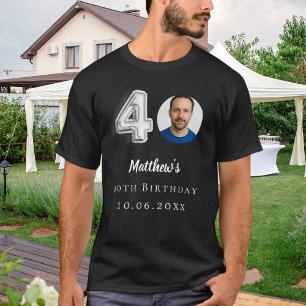 Silbernes Foto zum 40. Geburtstag T-Shirt