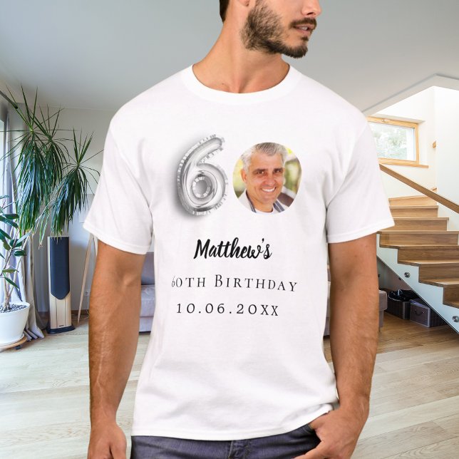 Silbernes Foto zum 60. Geburtstag T-Shirt (Von Creator hochgeladen)