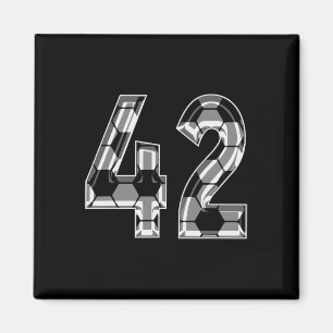 Silbernes Fußballmuster Nummer 42 Trikot Spieler T Magnet