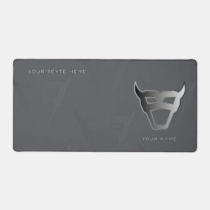 Silbernes geometrisches Stier Pro Gamer-Mauspad Schreibtischunterlage
