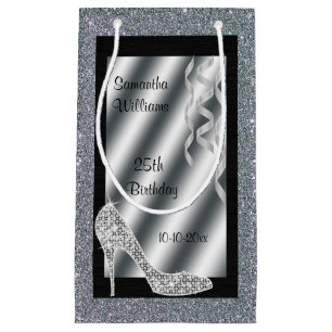 Silbernes Glittery Stilett u. Ausläufer-25. Kleine Geschenktüte