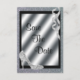 Silbernes Glittery Stilett u. Ausläufer-65. Save The Date