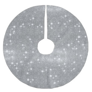 Silbernes Glitzer-Schein-Metallmetallischer Blick Polyester Weihnachtsbaumdecke