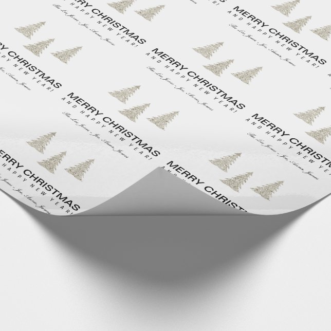 Silbernes Glitzer-Weihnachten Geschenkpapier (Ecke)