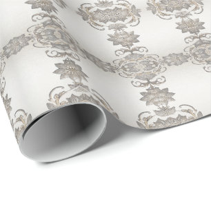 Silbernes goldenes Blumenverpackungspapier Geschenkpapier