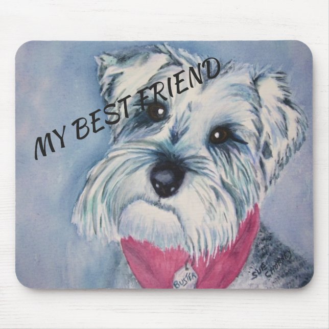 SILBERNES GRAU-BONBONSCHNAUZER MOUSEPAD (Vorne)