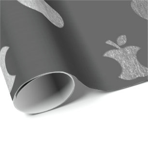 Silbernes Grau einfarbiges metallisches Apple Geschenkpapier