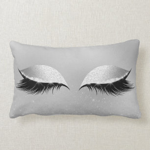 Silbernes Grau-Prinzessin Beauty Lashes Glitter Lendenkissen