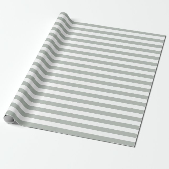 Silbernes Grau Stripes Packpapier (Ungerollt)
