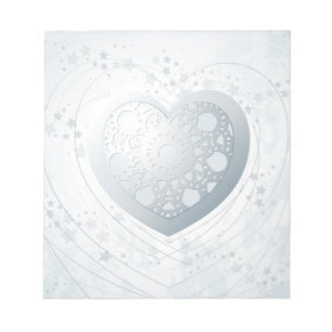 Silbernes Herz, Notizbuch Notizblock