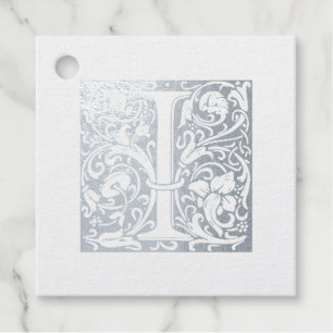 Silbernes Hochzeitsleuchterbuchstabe I Monogramm Geschenkanhänger