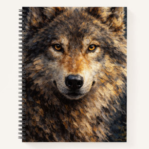 Silbernes Holz   Wolf Wildlife Art   Notizbuch