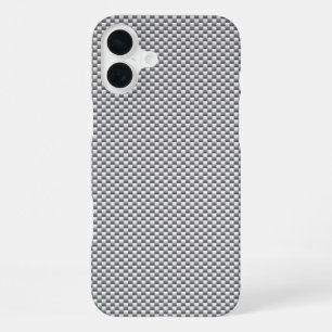 Silbernes Kohlefaser-Style-Dekor-Druck iPhone 16 Plus Hülle