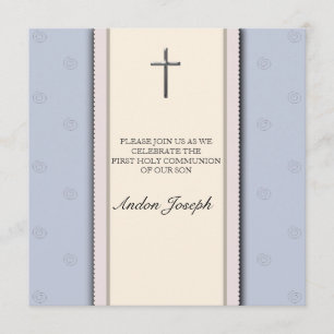 Silbernes Kreuz-erste heilige Kommunions-Einladung Einladung