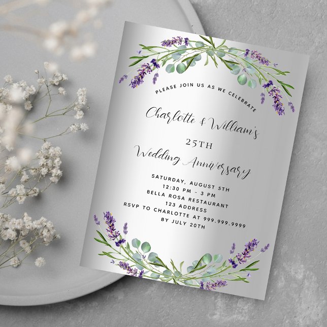Silbernes Lavendel-Budget 25. Hochzeitstag (Von Creator hochgeladen)