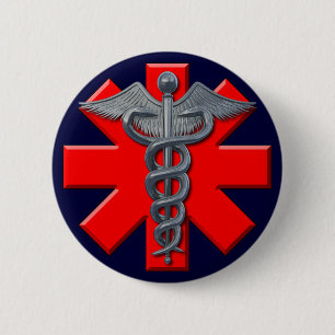 Silbernes medizinischer Beruf-Symbol Button