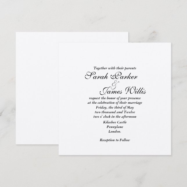 Silbernes metallisches - addieren Sie Ihr eigenes Einladung (Vorne/Hinten)