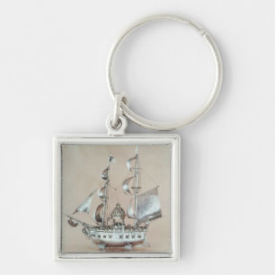 Silbernes Nef Schlüsselanhänger