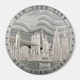 Silbernes New York City Manhattan Bridge Souvenir Magnet