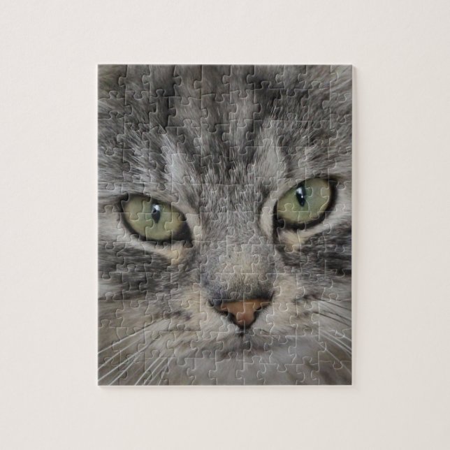 Silbernes persische Katzen-Gesichts-Puzzle Puzzle (Vertikal)