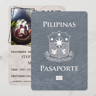 Silbernes philippinisches Reisepass Save The Date