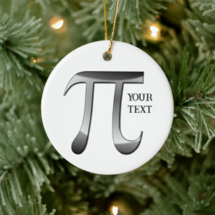 Silbernes Pi-Symbol Foto Weihnachten Keramik Ornament