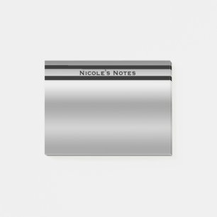 Silbernes Platin Glanz Chic Modern Personalisiert Post-it Klebezettel