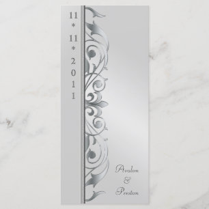 Silbernes Rolle Hochzeits-Programm Großherzogin- Programm