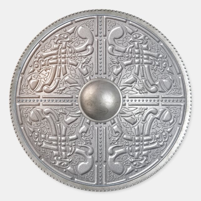 Silbernes Schild 14 Runder Aufkleber (Vorderseite)