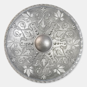 Silbernes Schild 9 Runder Aufkleber