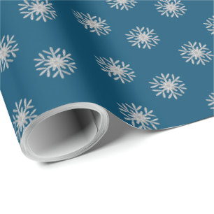Silbernes Schneeflöckchen Geschenkpapier