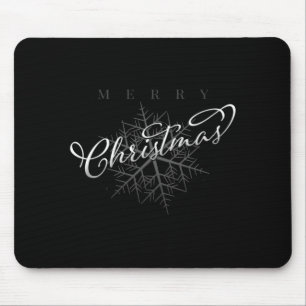 Silbernes Schneeflocken Frohe Weihnachten  Mousepad