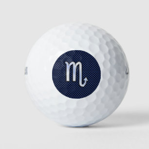 Silbernes Skorpion-Sternzeichen-Symbol Navy-Kohlen Golfball
