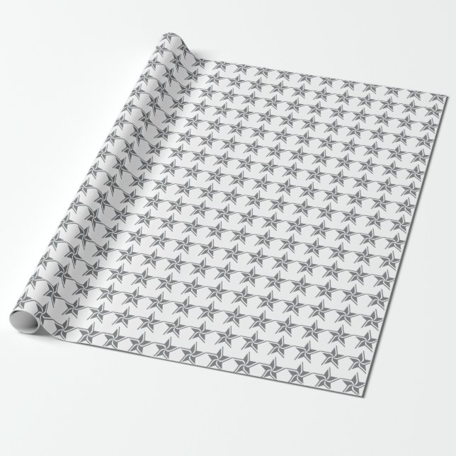Silbernes Stern-Packpapier Geschenkpapier (Ungerollt)