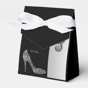 Silbernes Stilett u. dreifacher Spalten-Geburtstag Geschenkschachtel