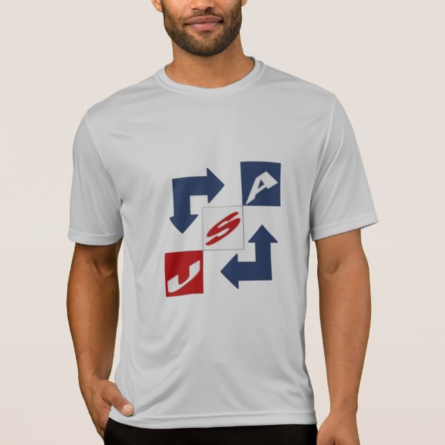 Silbernes T-Shirt DESIGN USA (Vorderseite)