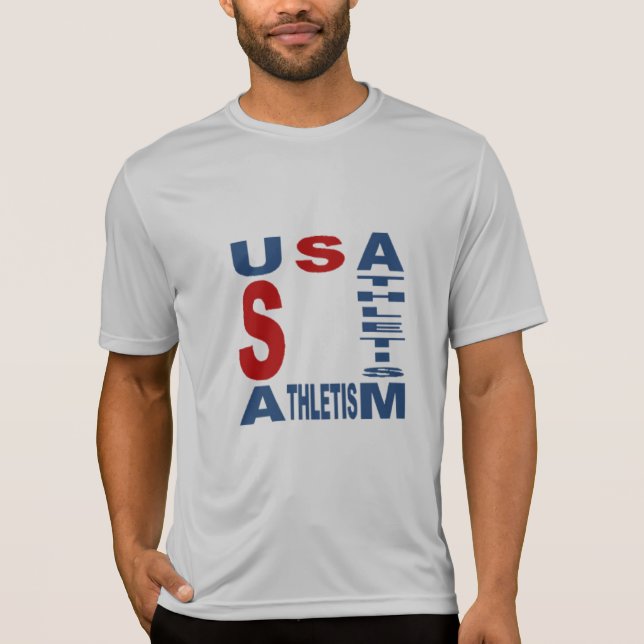Silbernes T-Shirt USA ATHLETISM (Vorderseite)