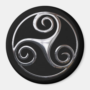Silbernes Triskelion Magnet