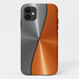 Silbernes und orange Edelstahl-Metall Case-Mate iPhone Hülle