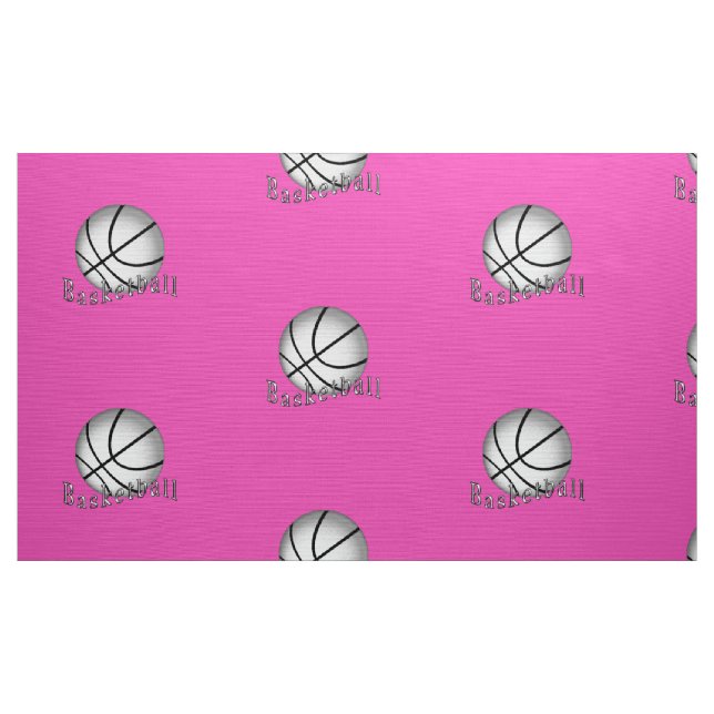 Silbernes und rosa Basketball-Gewebe durch das Stoff (Yard (91,4 cm))