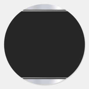 Silbernes und schwarzes leeres modernes elegantes  runder aufkleber