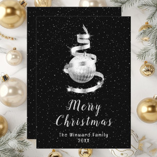 Silbernes und schwarzes Ornament Frohe Weihnachten
