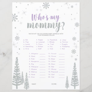 Silbernes und violettes Winter-Wunderland-Baby-Sho