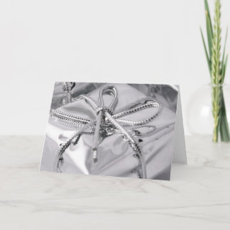 Silbernes Weihnachtsgeschenk Feiertagskarte